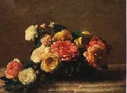 Henri Fantin-Latour Roses in a Bowl oil on canvas